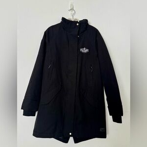 Roots 73 Long Black Puffer Jacket | Blue Point Brewery | Size M